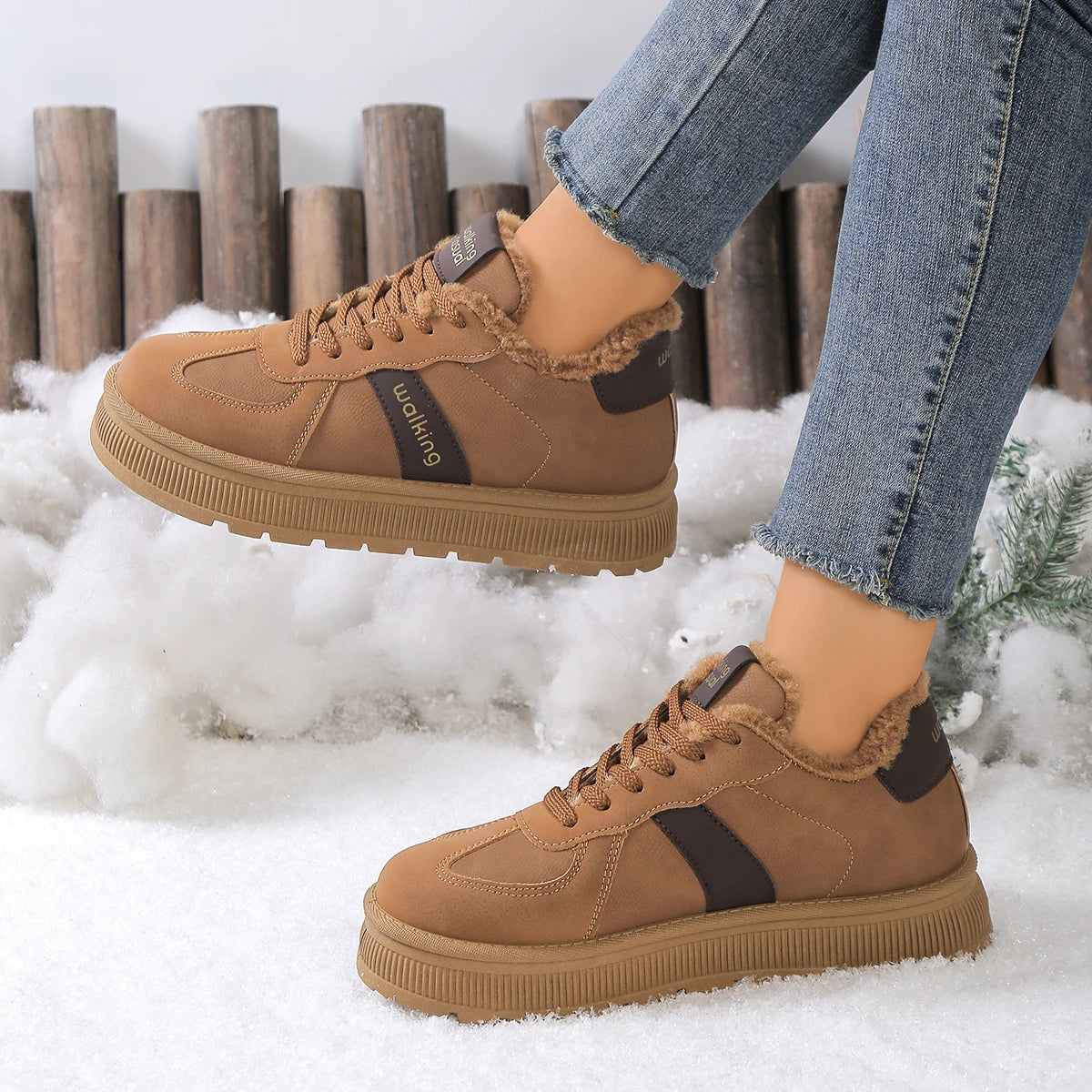 New Winter Round Toe Thick Soled Women's Boots Fashion Casual Comfortable Warm Cotton Shoes  Women's Ankle Boots.