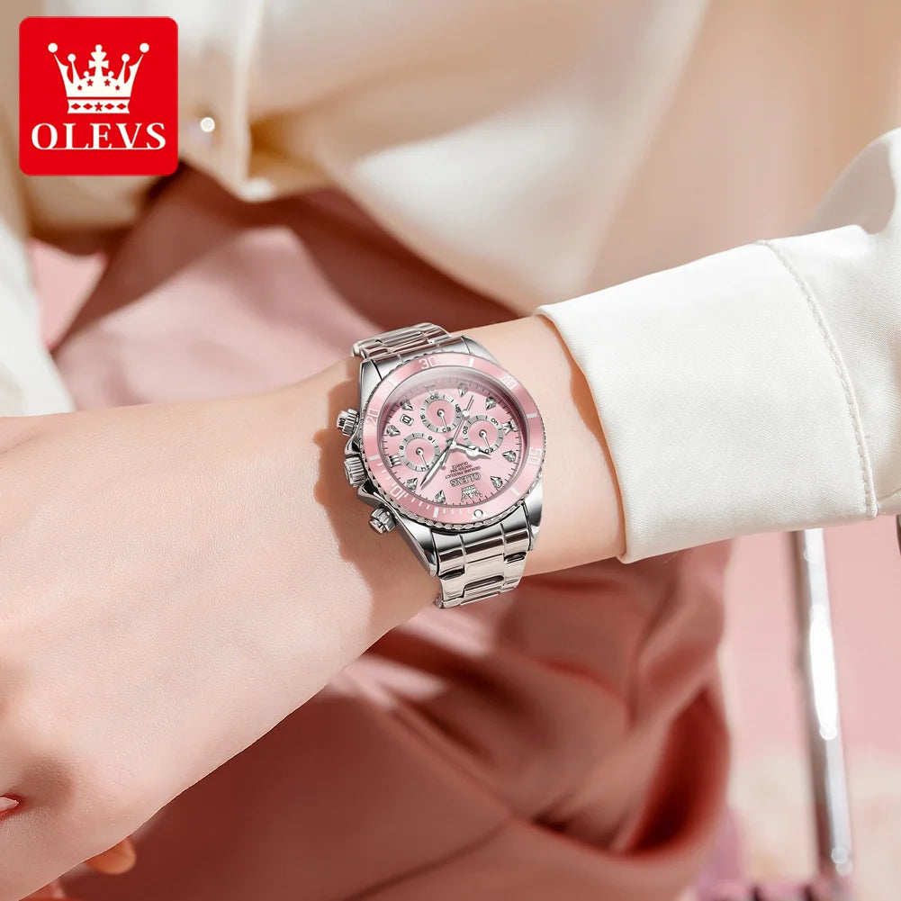 OLEVS 5632 Womens Watch Elegant Luxury Quartz Watch Zircon Scale Waterproof Luminous Automatic Date Ladies Watch Gifts Original.