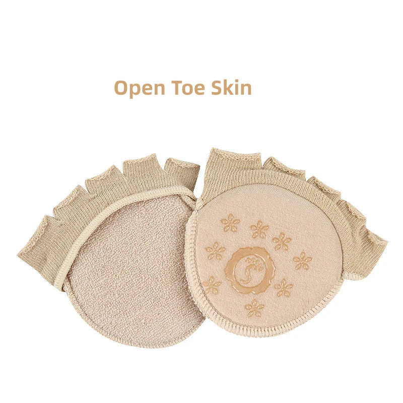 2Pcs=1Pair Toe Separator Foot Care Half Insoles Five Finger Socks Pads Bunion Sleeve Protector Hallux Valgus Forefoot For Women.
