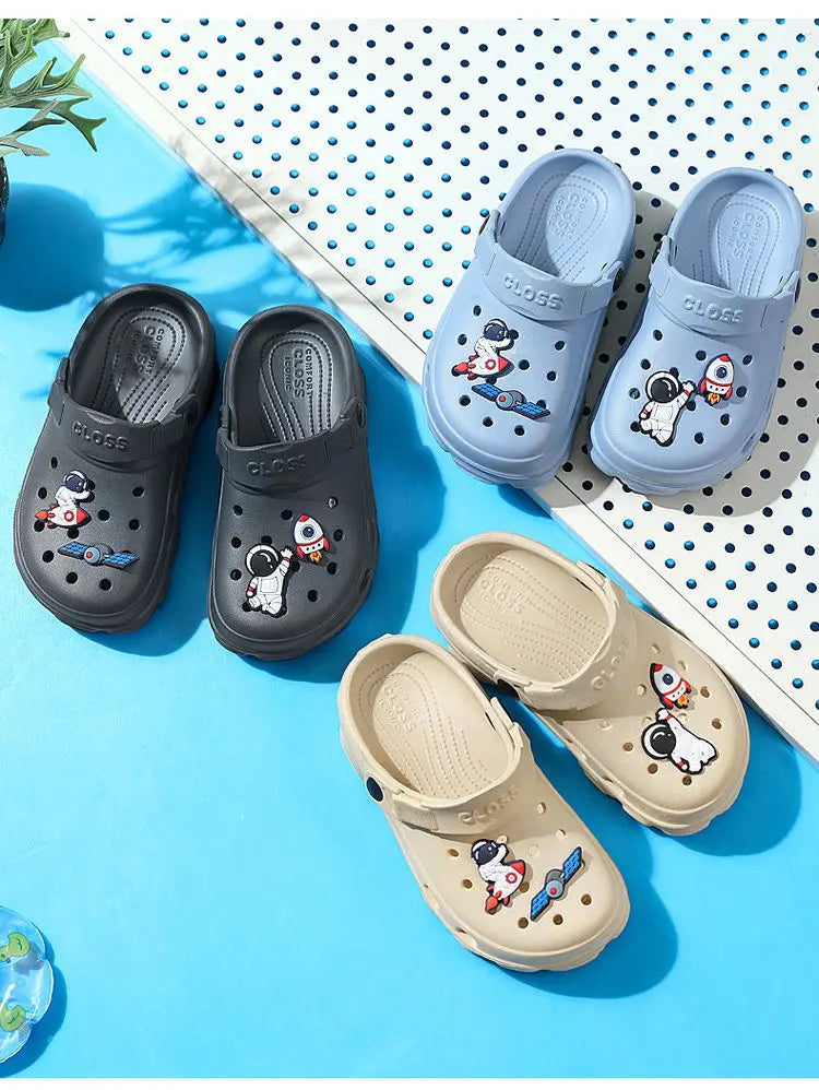 3-12y Kids Mules & Clogs Summer Boys Girls Sandals Cartoon 6 Colors Non-slip Comfortable Beach Slippers Children Garden Shoes 24.