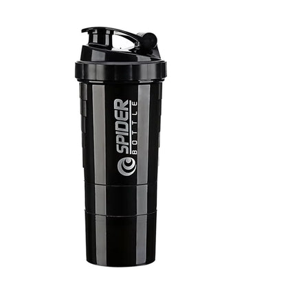 3 Layers Shaker Protein Bottle Powder Shake Cup Water Bottle Plastic Mixing Cup Body Building Exercise Bottle.