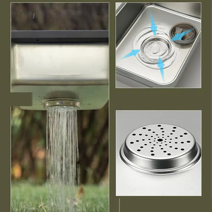 Small Kitchen Sink Stainless Steel Single Bowl Workstation Laundry Utility Sink Portable Farmhouse Kitchen Sink For Terraces