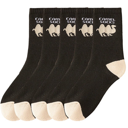 5 Pairs Men Thicken Warm Socks High Quality Casual Comfortable Soft Against Cold Snow Winter Middle Tube Women Male's Sock.