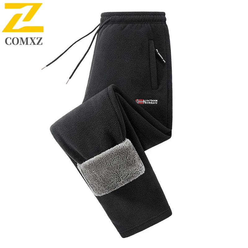 Winter Fleece Ski Pants Men's High Quality Extreme Cold Wool Thick Warm Trousers Women New 2025 Outdoor Camping Work Sweatpants.