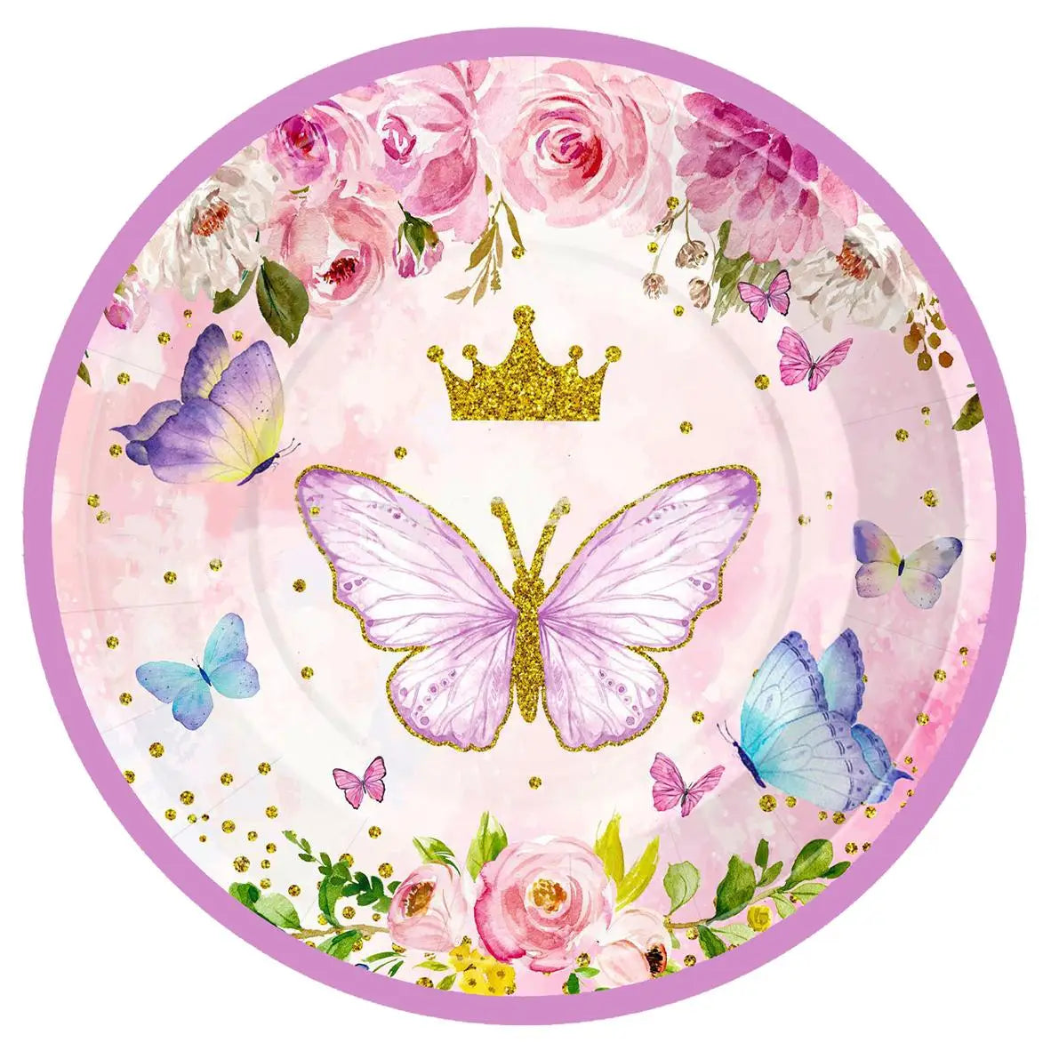 Schmetterling Geburtstag Party Dekoration Mädchen Einweg Geschirr Set Pappteller Tasse Ballon Tischdecke Schmetterling Thema Liefert.