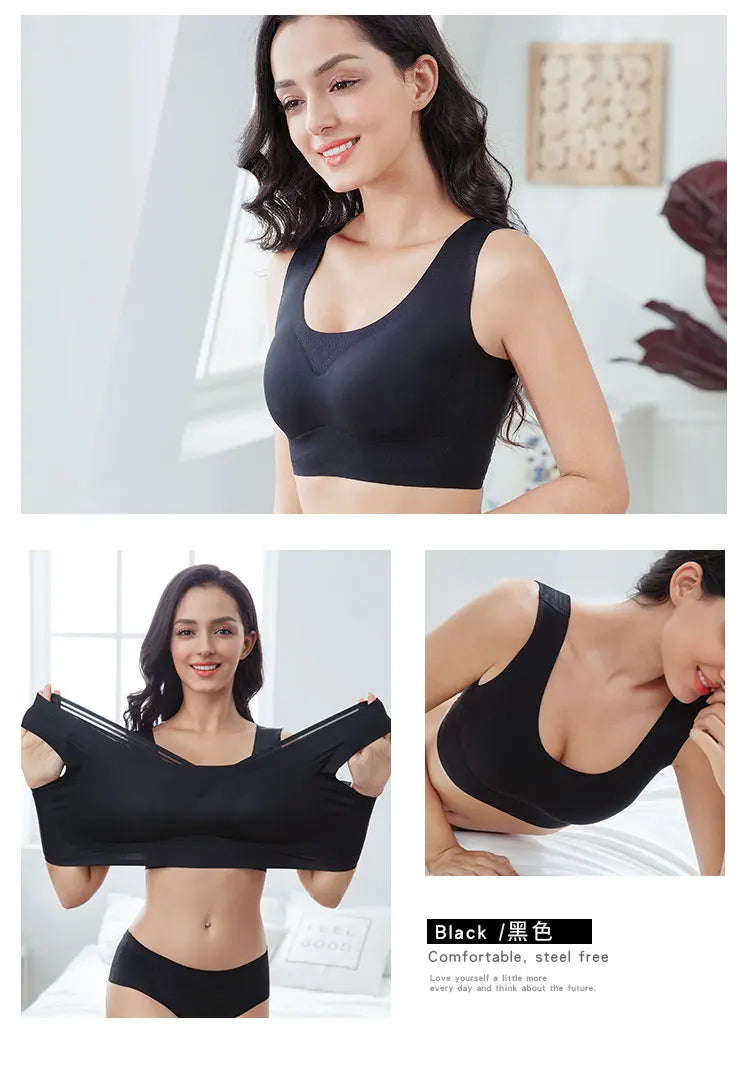 Big Size M-5XL 6XL 7XL Vest Bra Seamless Intimate Sexy Sleeping Bra For Women Soft Comfortable Sleep Active Bra Sport Bra 7XL BH