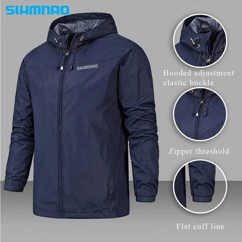 2025 New men's Autumn/Winter Jacket Motorcycle windproof jacket Mountaineering jacket Waterproof fishing raincoat casual coat.