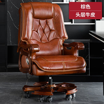 Business Leder Büro Computer Stuhl Liege Verstellbare Rückenlehne Executive Rotierenden Stuhl Massage Computer Büro Möbel