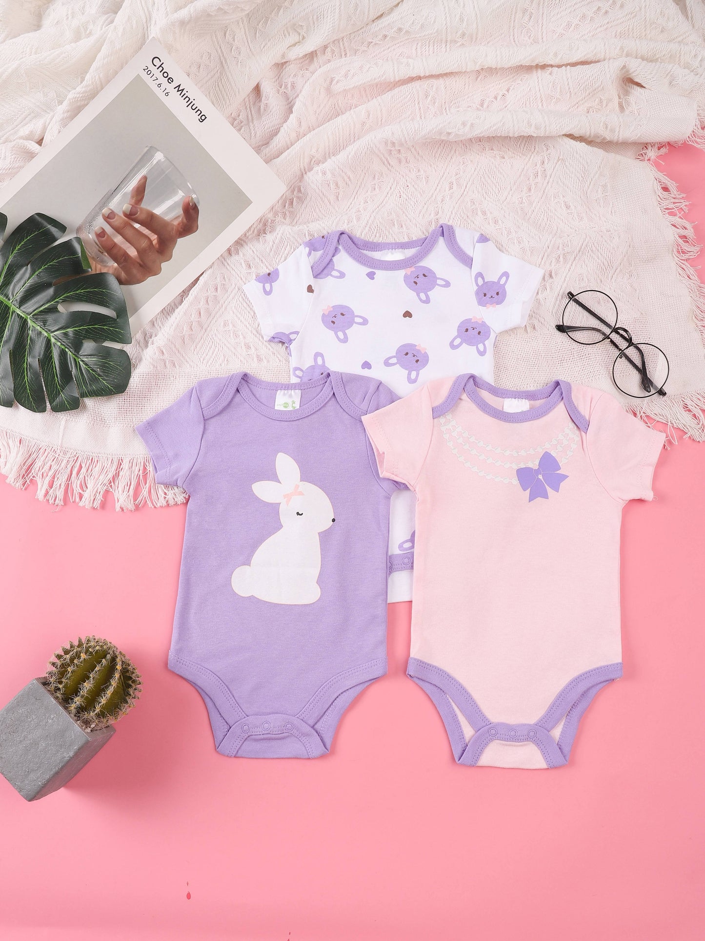 3PCS Sommer Jungen und Mädchen Nette Muster Hoodie Set Kurzarm Dreieck Overall Neugeborenen Baumwolle Bequeme Overall Pyjamas