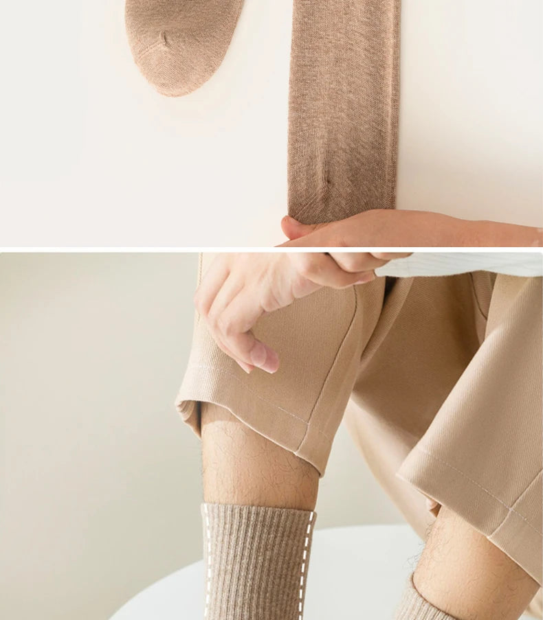 5/10 Pairs 95% Combed Cotton Socks Men Business Dress Long Socks Soft Breathable Spring Summer Colorful Sock For Man 5Pairs/Lot.