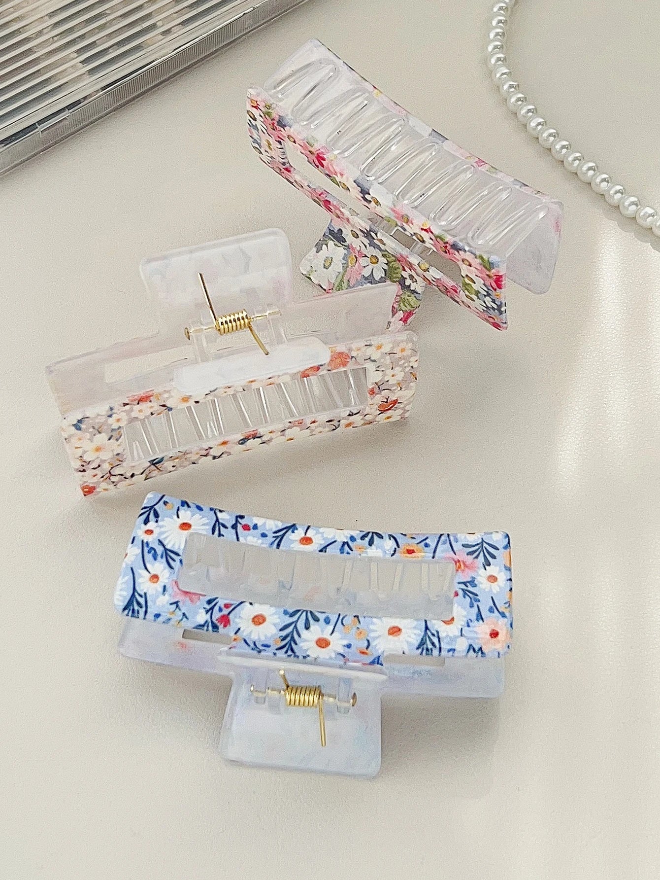 1/3/4/6 Pcs Medium Hair Claw Clips for Women Girls, Pink Strong Hold Matte Square Hair Clips for Thick Thin Hair