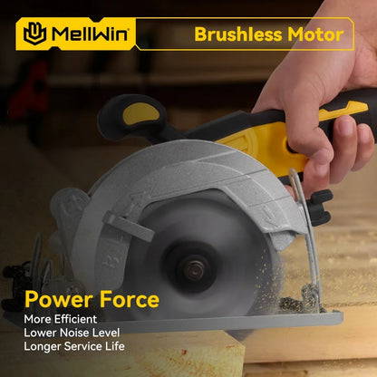 MELLWIN 5 Zoll 125 MM Bürstenlose Elektrische Kreissäge Handheld Multifunktionale Holz Metall Cutter Power Tool Für 21 V 18 V Batterie
