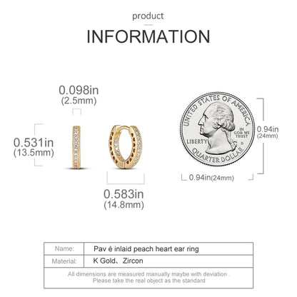 925 Sterling Silver Gold Color Circular Hoop Earrings Golden Earring Fit Original Charms Diy Fine Jewelry For Fashion Women