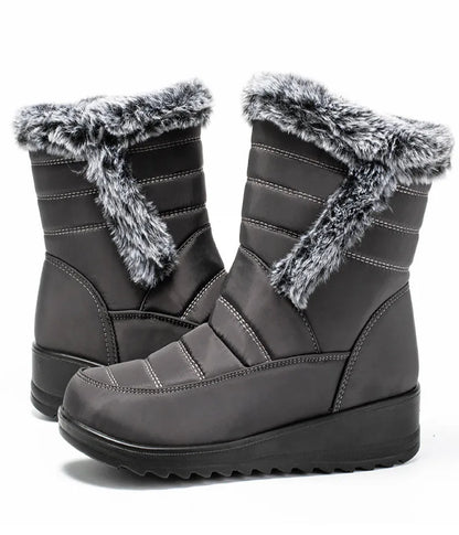 Women's Boots Super Warm Fur Botas Mujer 2025 Snow Boots Low Heels Winter Shoes Woman Black Rubber Winter Boots Women Footwear.