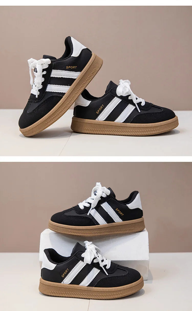 Autumn Girls Causal Shoes New Pu Leather Outdoor Sports Non-slip Childrens Boy Sneakers Luxury Soft Kids Sports Shoes Size 26-37.