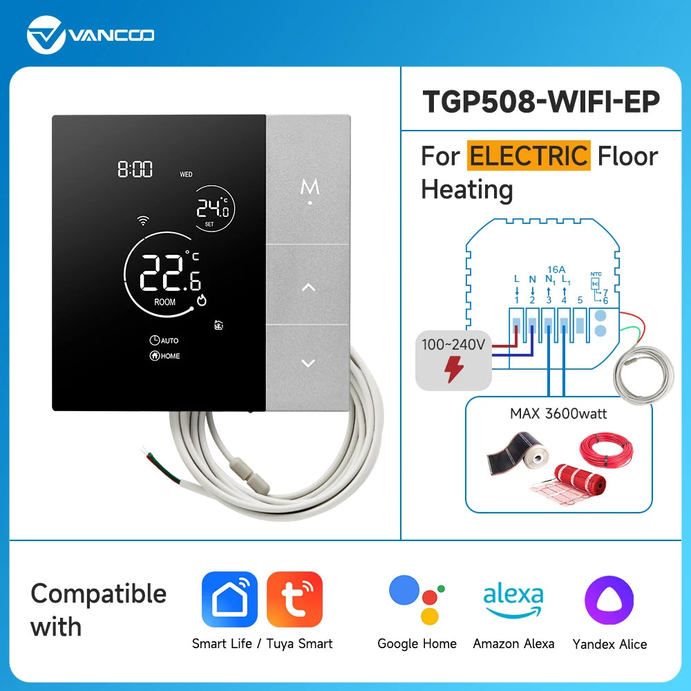 WiFi Thermostat Tuya Smart Home Thermoregulator For Boiler/Electric/Underfloor Heating Temperature Controller Alice Alexa Google
