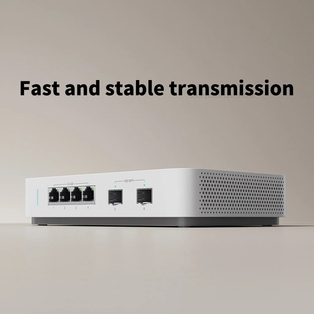 2025 NEW Xiaomi 10G Ethernet Switch 4×2.5G+2×10GMbps Mini Network Switches VLAN Ethernet Splitter Lan Router 6 Ports Hub Switch.