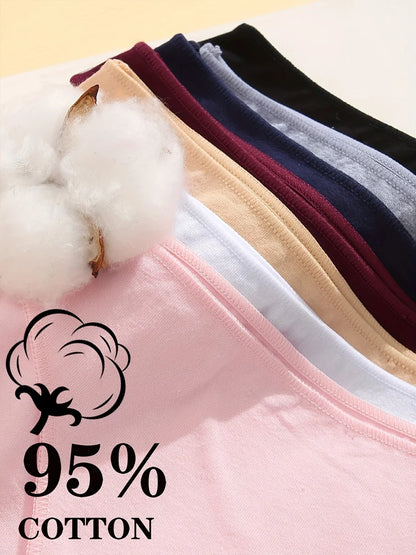 4PCS Seamless Cotton Panties Women Solid Color Briefs Sexy Low Waist Underpants Female Breathable Underwear Ladies Stretch Panti.