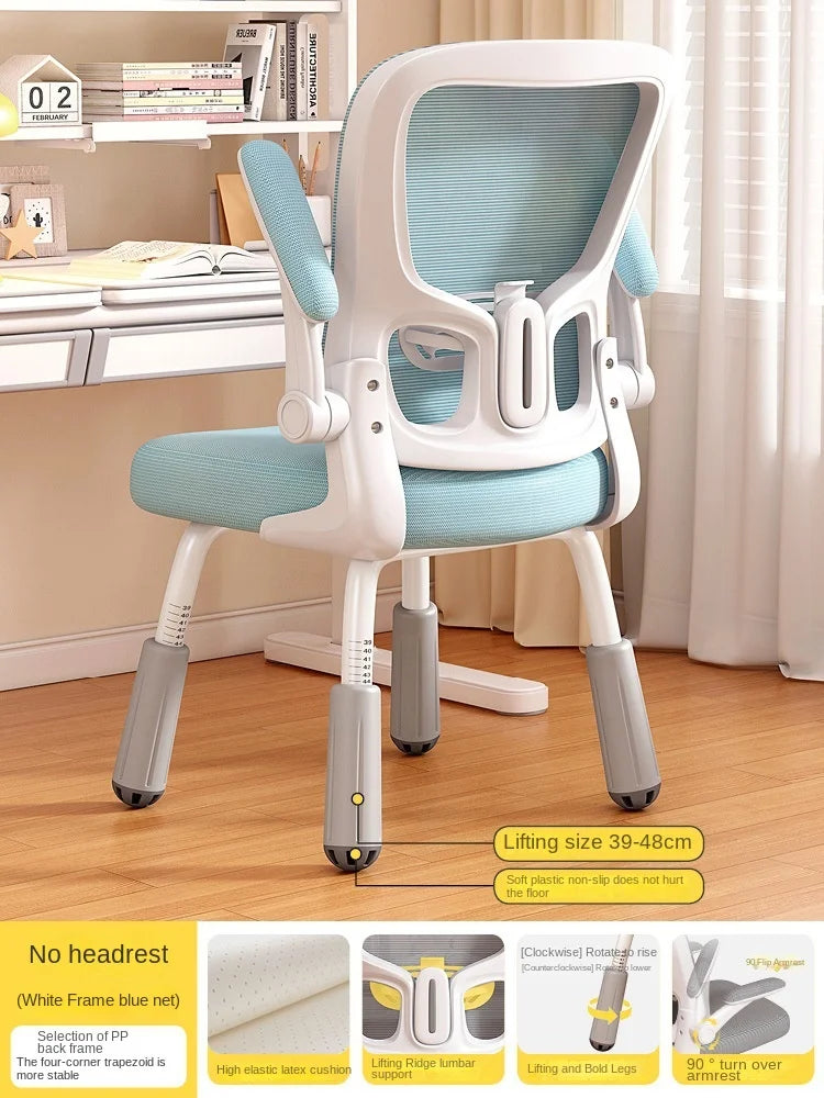 Computerstuhl, Heimsitz, Taille, Studentenschreibtisch, Arbeitsstuhl mit Lift und verstellbarer Rückenlehne