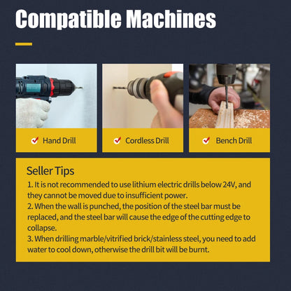 TOOLEYE Kreuz Hex Bohrer Set Für Beton Porzellan Fliesen Glas Metall Multifunktions Bohrer Bits Kit Power Werkzeuge Bohren Bohrer