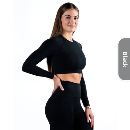 Plus Size Seamless High-Waisted Yoga Suit Long Sleeve Quick Dry Fitness Apparel Women's Promoting Legs Slimming Sportswear