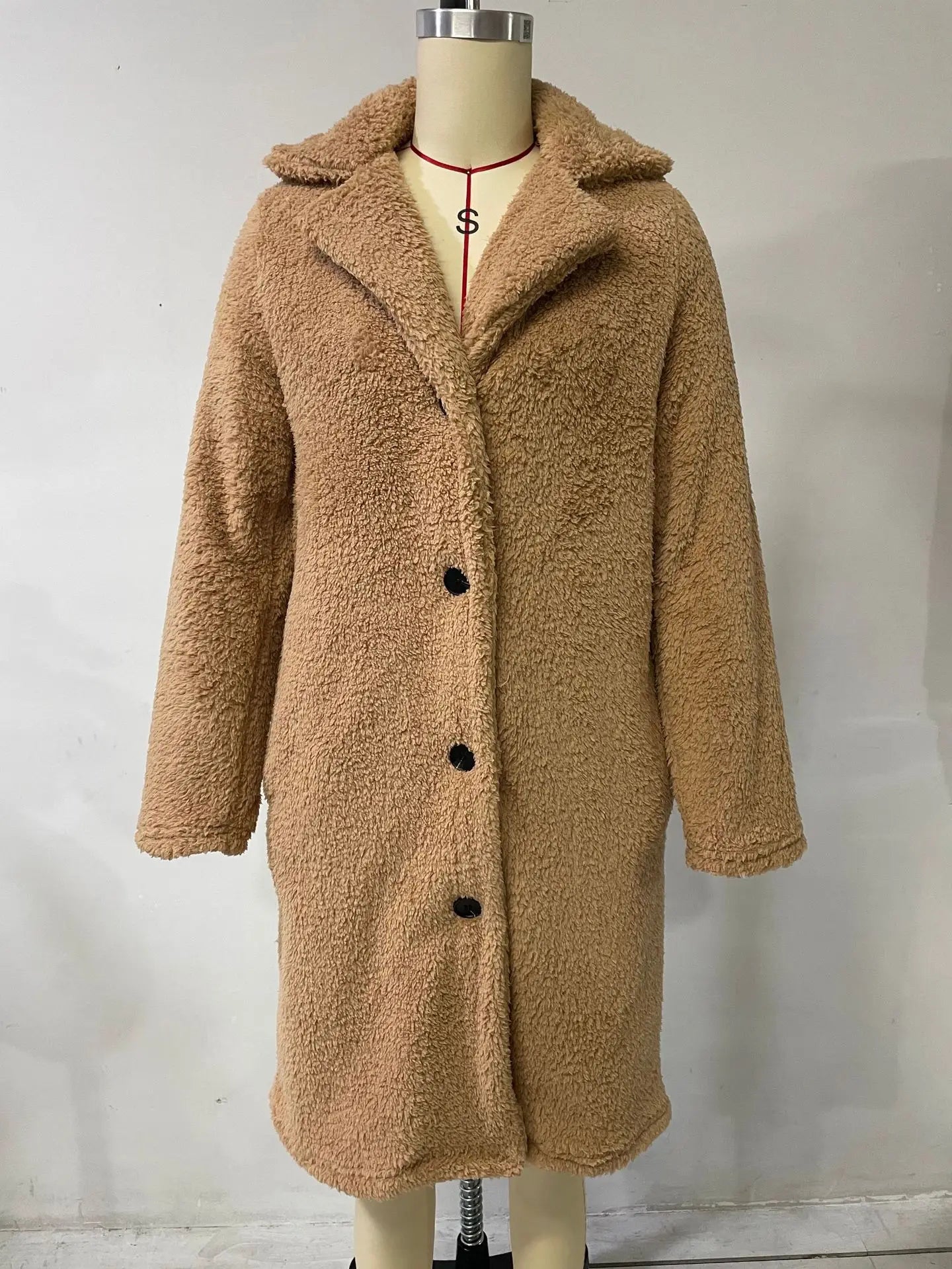 2025 frauen Winter Faux Wolle Mischungen Warme Mantel Einreiher Oberbekleidung Teddy Plüsch Mäntel Weibliche Chic Streetwear Mäntel 5XL.