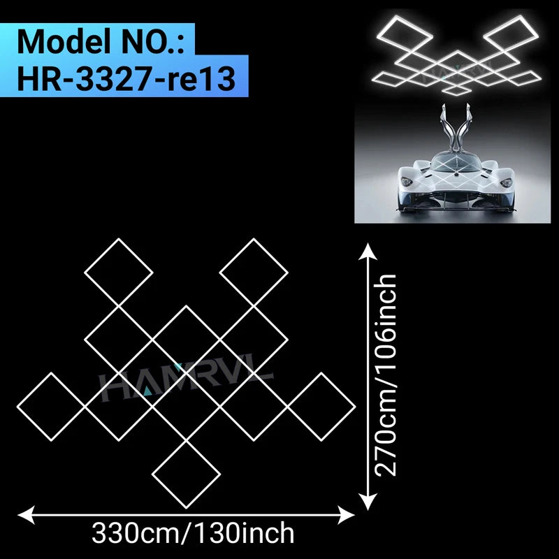 Hexagonal ceiling light BarberShop Car Garage LED Light 6500k LED tube for Gym Bar Hair Salon Library Workshop Auto Body Repair
