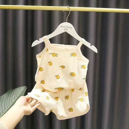 Baby Kleidung Sets Sommer Kleinkind Mädchen Strap Anzüge Baumwolle Druck Baby Jungen Tops T und Shorts Infant Trainingsanzug Neugeborenen Sets