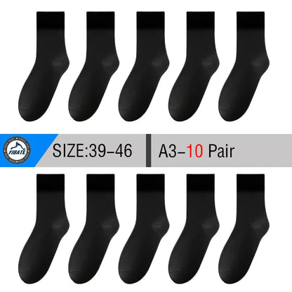 10 Pair Men's Bamboo Socks Anti-bacterial And Anti-odour Soft Business Socks Wearable And Breathable Casual Socks For Men