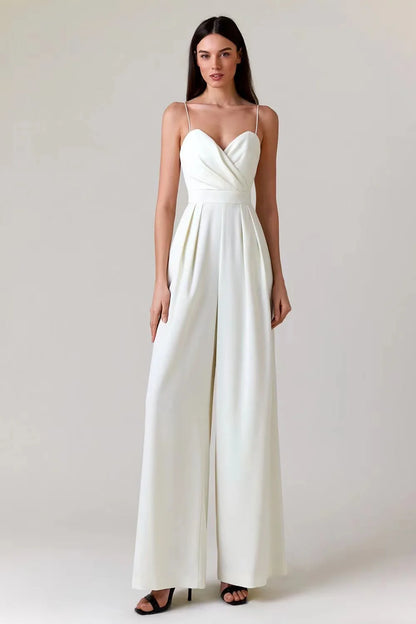 2023 Spring Chiffon Sexy Joker Solid Elegant Spaghetti Strap European and American Women's High Waist Wide Leg Jumpsuits