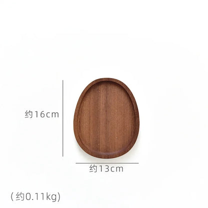 Solid Wood Serving Tray Oval Tea Tray Decorative Wood Plate Fruit Tray Vegetable Platter Home Bread Dessert Cake Plate Tableware.