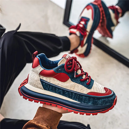 Thick Sole Men Chunky Sneakers Outdoor Wear-resistant Male Trends 2025 New Mens Casual Shoes Fashion Comfort Anti Slip Vulcanize.