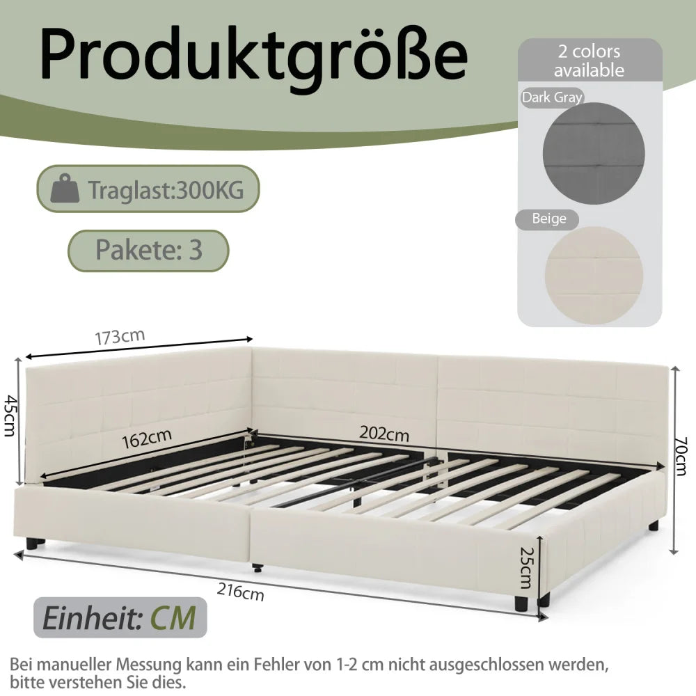 Modernes Einzelbett 90*200 cm, hautfreundliches Samtdesign, Babybett mit hoher Rückenlehne, Beige und Dunkelgrau (ohne Matratze)