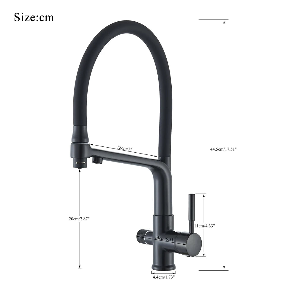 Filter Kitchen Faucet Stream/Shower Mode Water Outlet 360 Rotate Deck Mount Tap Drinking Water Flexible Sprayer Crane