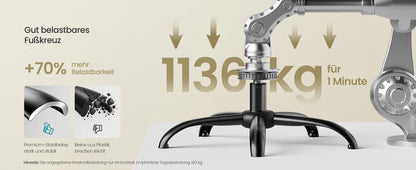 SONGMICS Bürostuhl, Schreibtischstuhl, Drehstuhl mit Netzspannung, ergonomisch, gepolsterte Lendenstütze, Wippfunktion