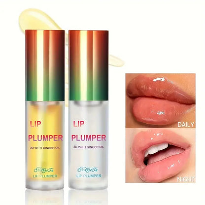 1/2Pcs Ginger And Mint Lip Plumper Oil Radiant,Plumping Lip Volumizing Serum for Smoother,Fuller Lips for Youthful and Sexy Look.