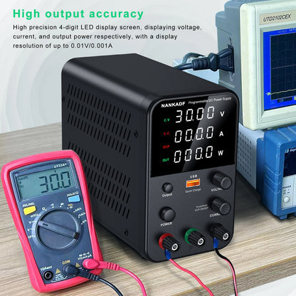 NANKADF Lab Bench Power Supply 30V 10A Switching Power Supply Unit 30V 5A  Adjustable Source 60V 5A Voltage Stabilizer 120V 3A