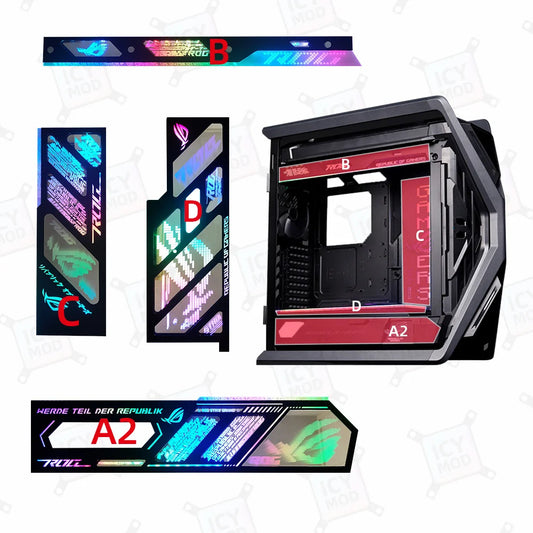 ASUS GR701 Laser Engraving Case Panel ARGB Lighting Plate ROG Strix Helios PC MOD Decorative Light Plate.