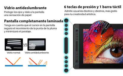 Huion Graphic Monitor Kamvas Pro 16 Drawing Tablet Screen 15.6 Inch Digital Tablets Draw Display with Battery-free Stylus Pen.