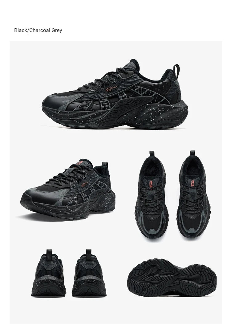 Xtep Flame 5.0 Men's Cotton Shoes 2024 Winter Comfortable Lightweight Heightening Rabbit Fur Warm Retro Casual Shoe 976419370048