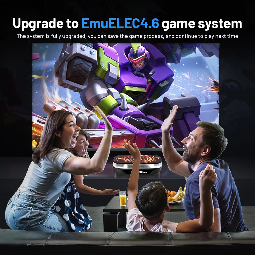 KINHANK Amlogic S905X4 Retro Video Game Console Super Console X4 Plus 90000 Game for 60+ Emulator Arcade/MAME/NAOMI Game Console.