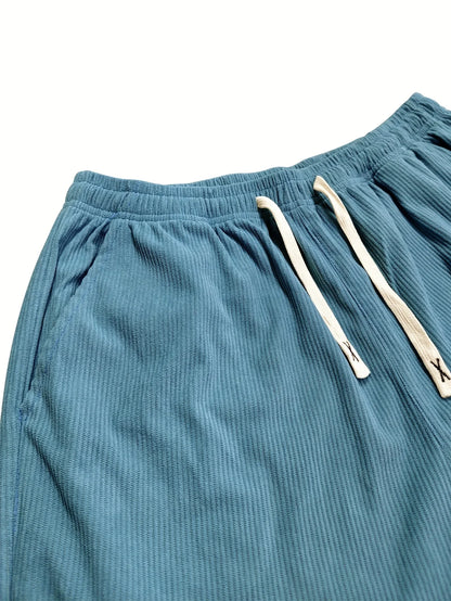 Neue Frühlings- und Herbst-Cord-Freizeithose für Herren, einfarbig mit Kordelzugtaschen, atmungsaktiv und bequem, geeignet für.