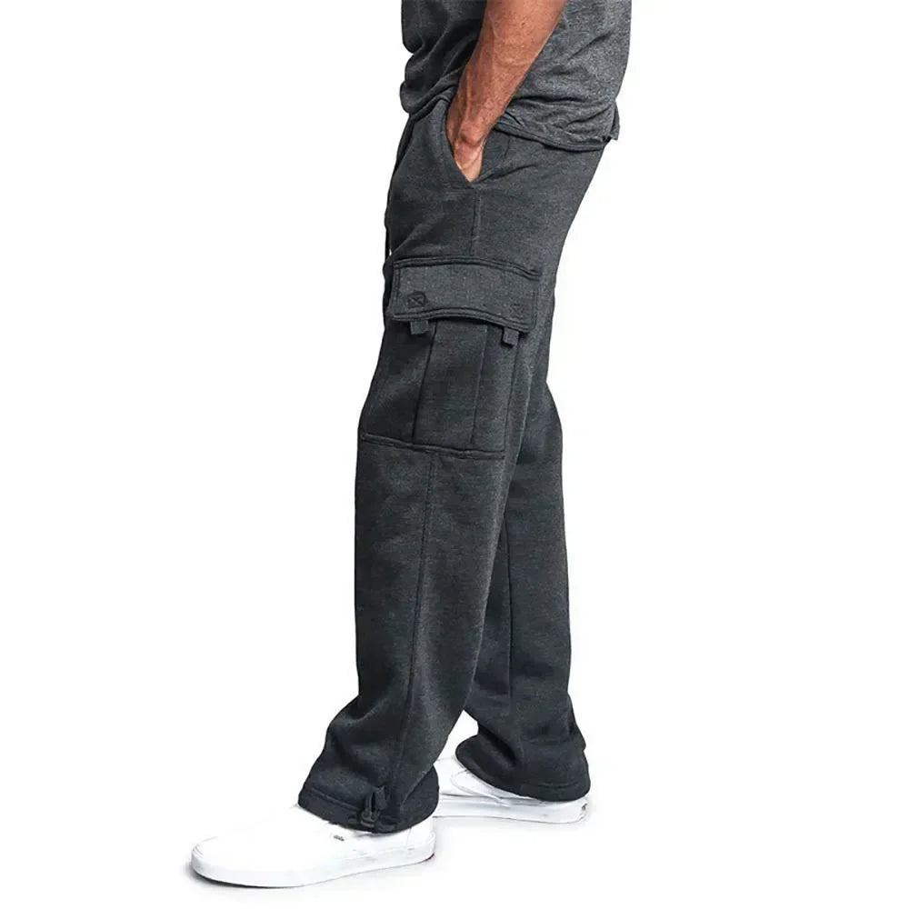 Men's Cargo Sweatpants Autumn Long Pants Loose Sport Fit Jogging Overalls Joggers Sweat Pocket Pants Cargo Trousers Streetwear.