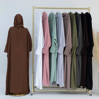 Ramadan Eid Dubai Linen Khimar Abaya Damen Muslim Modal Hijab Dress Kaftan Abayas For Women Kebaya Robe Femme Musulmane