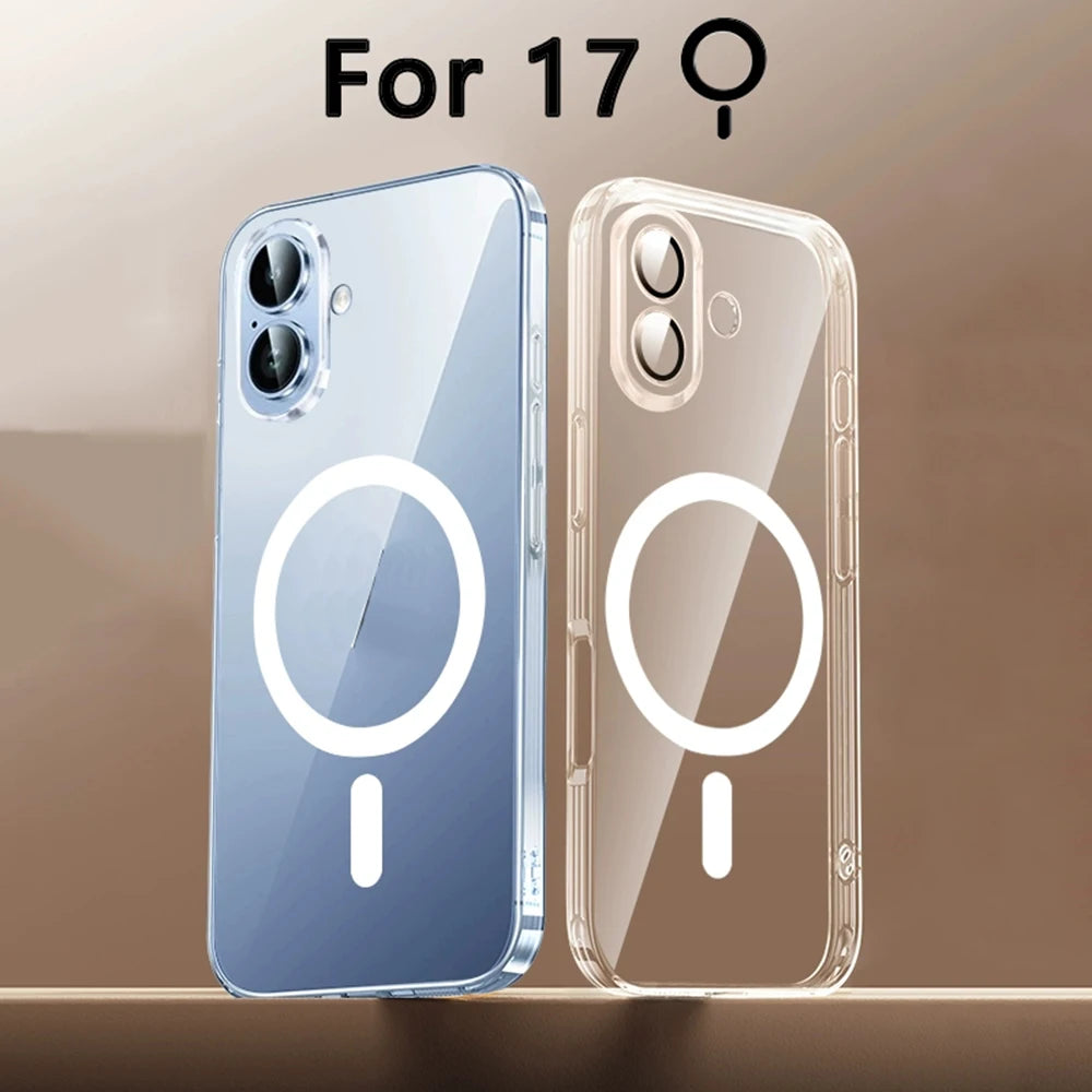 Magnet Fullback Protection Clear Case For Iphone 17 Pro Max 17 Air Apple Magsafe Cover Official Original Wireless Magnetic.