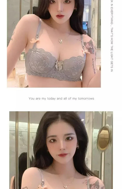 MOYISU French Romantic Lace Comfortable Breathable Sexy Tushy Slim Bra Collection Pure Desire Girls Super Beautiful Underwear SE.