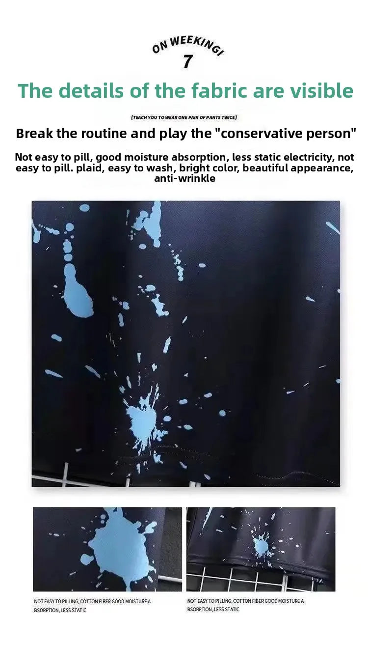 Cool Ice Silk Short Sleeve And Shorts Sports Set for Men Summer 2025 New Style Trendy Teenagers Casual Fashion Outfit.