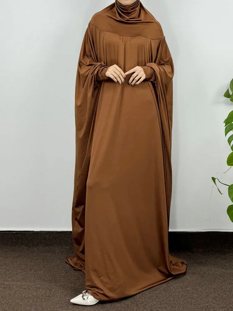 Islamic Abaya Modesty Ramadan Dress Muslim Abayas Hooded Long Sleeve One-piece Prayer Hijab Dress Women Jilbabs Turkish Kaftans.