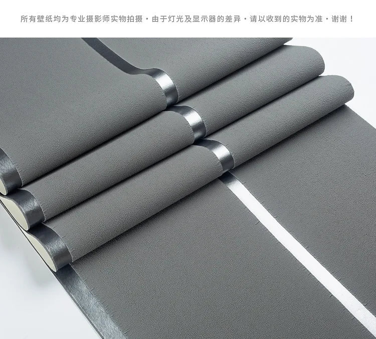 Hirschhaut Samt horizontal gestreifte Tapete Wohnzimmer Schlafzimmer gestreifte Film- und Fernsehwand 3D-Relief verdickte Tapete