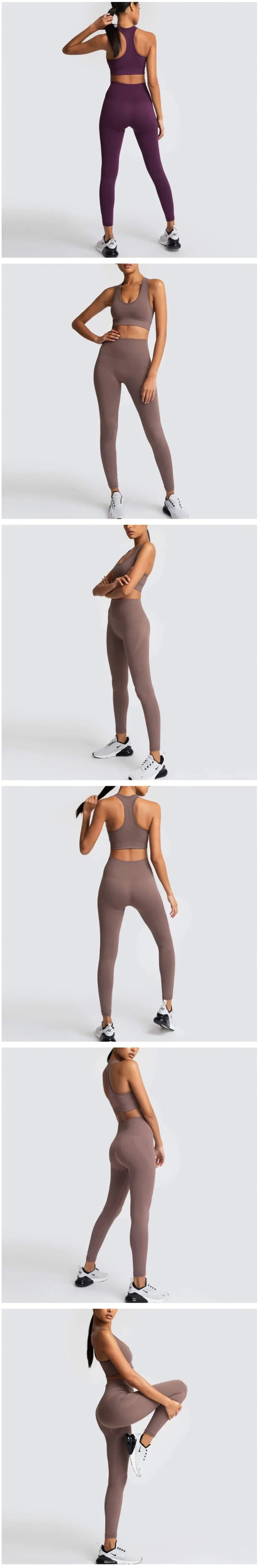 2025 Women's Yoga Set Seamless Sportswear 2-Piece Gym Yoga Clothes Sports Bra + Leggings Running Wear Skinny Sports Set Suits.